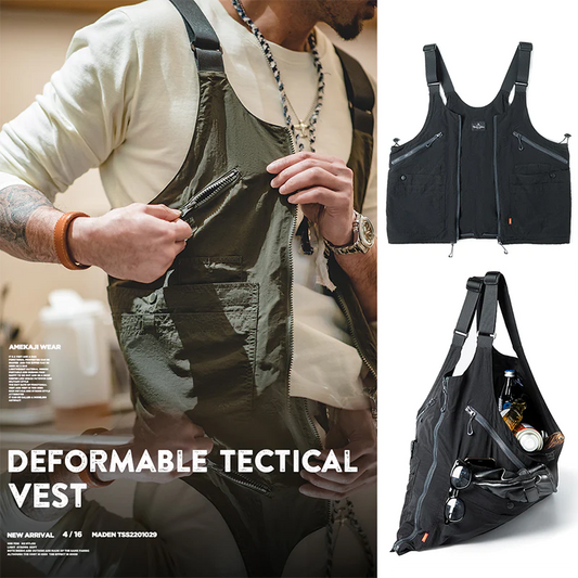 Master Create™ Retro Multi-pocket Urban Outdoor Deformable Tectical Vest Tactical Backpack